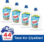 Tursil Kır Çiçekleri 3.08 lt 44 Yıkama 4'lü Paket Beyazlar için Jel Deterjan