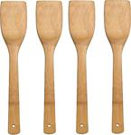 Tvet 4 Adet Ahşap Ağaç Pişirgeç Çevirici Spatula 6,5 Cm X 28 Cm