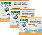 U Green Clean Bitkisel 30 Adet 3'lü Paket Bulaşık Makinesi Tableti