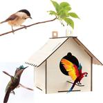 Uçandaire Ahşap Kuş Evi Kuş Kulübesi Kuş Yuvası Kuş Kafesi Barınak - 20 X 22 X 24 Cm
