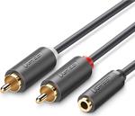 Ugreen 3.5Mm Jack Girişi Aux To 2 Rca Ses Aktarma Kablosu