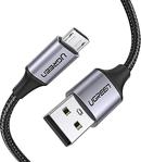 Ugreen Örgülü Micro Usb Data Ve Şarj Kablosu Siyah, 50 Cm