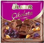 Ülker Bol Sütlü Fındıklı Üzümlü 65 gr Kare Çikolata
