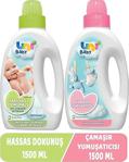 Uni Baby Çamaşır Deterjanı Sensitive 1500Ml+Yumuşatıcı 1500Ml Hassas/Hipoalerjenik Karma (2 Li Set)