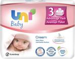 Uni Baby Cream 56 Yaprak 3'lü Paket Islak Mendil