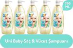 Uni Baby Saç Ve Vücut Şampuanı 700 Ml 5 Adet