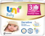 Uni Baby Sensitive 56 Yaprak 3'lü Paket Islak Mendil