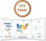 Uni Baby Simple Clean 72'Li X (12 Paket) 864 Yaprak