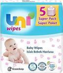 Uni Wipes 60 Yaprak 5'li Paket Islak Mendil