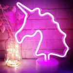 Unicorn Renkli Dekoratif Neon Led Pilli Masa Ve Gece Lambası