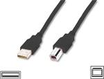 Usb 2.0 Bağlantı Kablosu, Usb A Erkek - Usb B Erkek, 5 Metre, Awg 28, Usb 2.0 Uyumlu, Ul, Siyah Renk