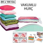 Vakum Hurcu 2 Adet Büyük Boy 80 Cm X 100 Cm Vakumlu Poşet Vakumlu Hurç Vakumlu Torba Yorgan Yastık Saklama Hurcu