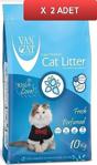 Vancat Fresh Compact Bentonit İnce Tanel Kedi Kumu 10 Kg(2 Paket)