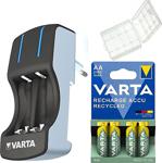 Varta 4 Adet 2100Mah Aa Şarjlı Kalem Pil+ Pocket Charger Şarj Cihazı (2-4 Adet Pil Şarj Eder)