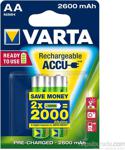 Varta Rechargeable Accu Aa / Hr6 Ready To Use 2600Mah Bls 2 5716101402