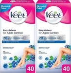 Veet Hassas Ciltler Bacak & Vücut Bölgesi 40'Lı 2 Adet Sir Ağda Bandı