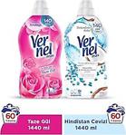 Vernel Max Konsantre Çamaşır Yumuşatıcısı 2 X 1440Ml (120 Yıkama) Taze Gül + Hindistan Cevizi