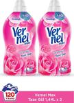 Vernel Max Konsantre Çamaşır Yumuşatıcısı 2 X 1440Ml (120 Yıkama) Taze Gül