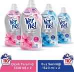 Vernel Max Konsantre Çamaşır Yumuşatıcısı 4 X 1320Ml (220 Yıkama) 2 Çiçek Ferahlığı + 2 Buz Serinliği