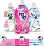 Vernel Max Konsantre Yumuşatıcı 3 X 1440Ml (180 Yıkama) Taze Gül + Şakayık + Hindistan Cevizi