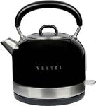 Vestel Retro Siyah 2200 W 1.7 Lt Çelik Kettle