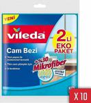 Vileda +0 Mikrofiberli Cam Bezi 2'Li X 10 Paket