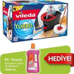 Vileda Turbo Pedallı Sistem + Mr Muscle Yüzey Temizleyici Floral