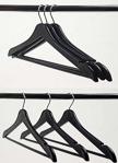 Vip Home Concept Ahşap Görünümlü Elbise Askısı Siyah Elbise Askısı Döner Başlıklı 24 Adet
