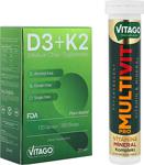 Vitago 2'Li Paket - Vitago D3 Vitamini, K2 Vitamini, 20Ml Sprey + Vitago Multivitamin, 20'Li Efervesan