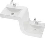 VitrA Twins 60000003000 Kapaksız Akrilik Lavabo, Eko Sifon ve Artema Batarya Set