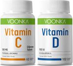 Voonka Vitamin C 500 Mg 62 Çiğneme Tableti + Vitamin D 1000 Iu 102 Yumuşak Kapsül - Skt: 11/2023