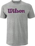 Wilson Script Cotton Tee Gri Erkek T-Shirt Wra747801