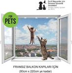 Winblock Pets - Kediler Için Pencere Güvenlik Ağı - Kedi Filesi Sistemi - Fransiz Balkon Kapisi