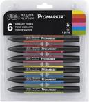 Winsor & Newton Promarker Kalem Seti 6 Renk Vibrant Tones Set Güçlü Tonlar