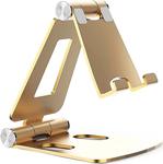 Wlue Masaüstü Metal Tablet Ve Telefon Tutucu Stand Katlanabilir 270° Hareketli Gold