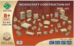 Woodcraft 184 Parça Minyatür Boyanabilir Ev Eşyaları Maketi