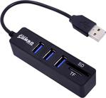 Wozlo 3 Port Usb 2.0 Çoklayıcı Hub Kart Okuyucu 2 In 1 Combo Sd / Tf