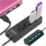 Wozlo 4 Port Usb 2.0 Çoklayıcı Çoğaltıcı Hub Anahtarlı Işıklı On Off