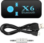 X6 Bluetooth Müzik Alıcısı 3.5Mm Aux Adaptör Araç Kiti 3 In 1