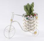 Yakamoz Çiçek Malzemeleri Işlemeli Ferforje Bisiklet Saksılık