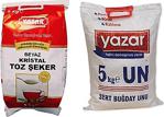 Yazar Kristal Toz Şeker (Kraft Ambalaj) 5 Kg + Pastalık Böreklik Un 5 Kg