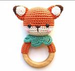 Yedice Oyuncak Ahşap Amigurumi Tilki Diş Kaşıyıcı Çıngırak