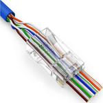 Yeni Nesil Jak Cat5/Cat6 Rj45 Konnektör 100 Lü Paket Cat6 Ez Plug