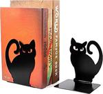 You Bella Kara Kedi Desenli Model Kitap Desteği - Dekoratif Estetik Kitap Tutucu ( 2 Li Set) Siyah