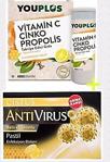 Youplus Youplus Vitamin C Çinko Propolis 20 Efervesan Ve Antivirüs Pastil Cistus Ballı Limonlu