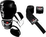 Yukon Alpha Kick Boks Eldiveni Boks Bandajı Kick Boks Seti Kirmizi-8 Oz