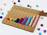 Zoziva Montessori Eğitici Ahşap Oyuncak - Renkli Keçe Topları Sayıları Öğrenme Tahtası