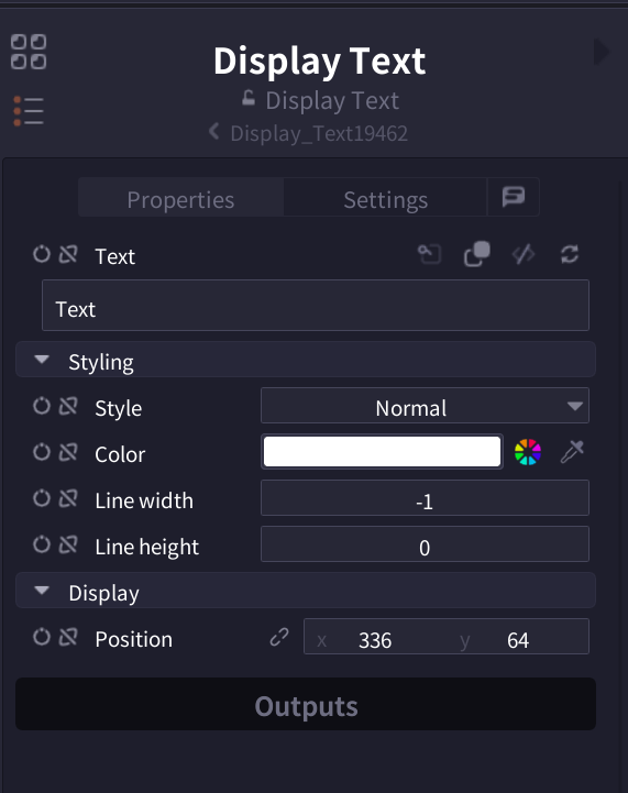 Display Text インターフェース