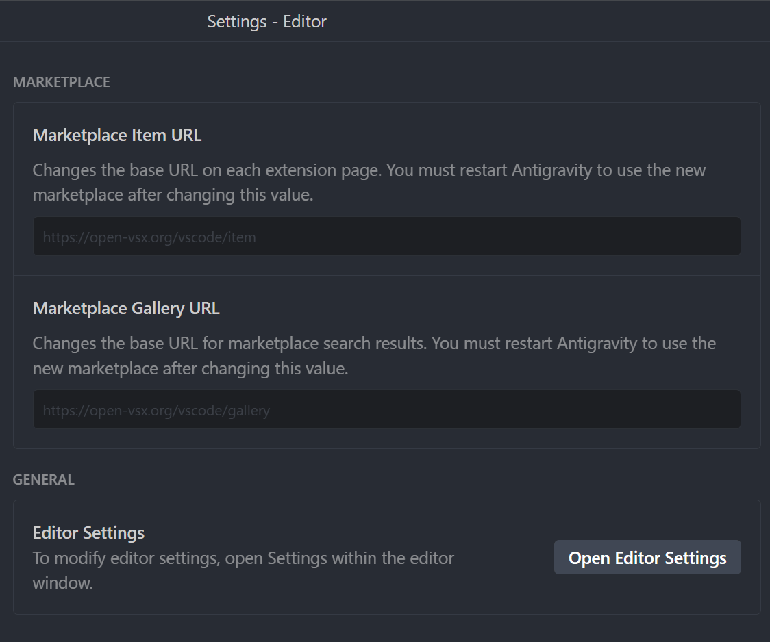 Editor Settings
