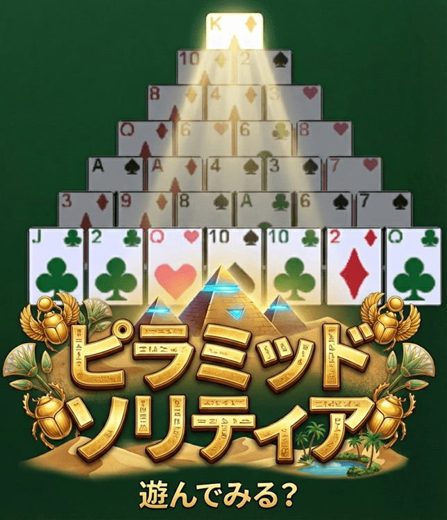 ピラミッドソリティアのプレイ画面